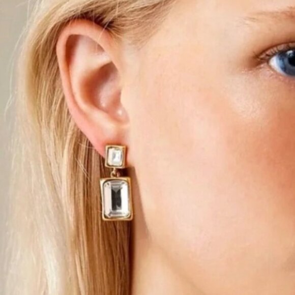 J.Crew Faceted Gemstone Drop Earrings - Picture 2 of 5